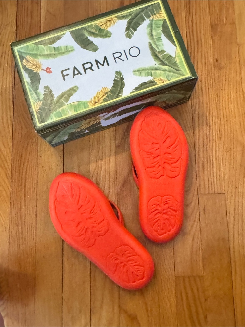 Farm Rio Orange Cambui Canoe Flip Flop - Women’s Size 8/9 - New In Box - Picture 5 of 8